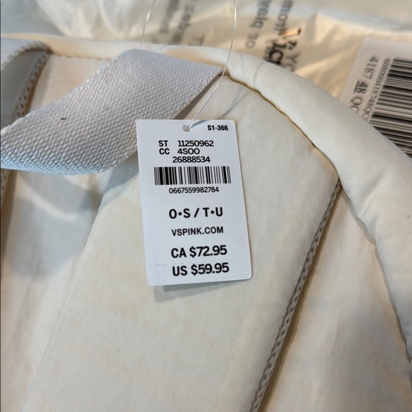 PINK Victoria's Secret Cream Quilted Puffer Backpack - Picture 3 of 6